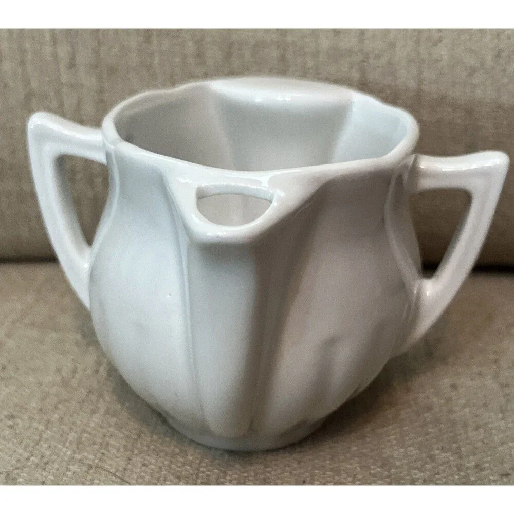 Vtg Pillivuyt France White Porcelain Double Spout & Handle 6